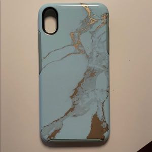 Blue and Gold Marble iPhone XS MAX Otterbox Case